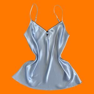 00's vintage periwinkle satin lingerie y2k slip dress LARGE XL